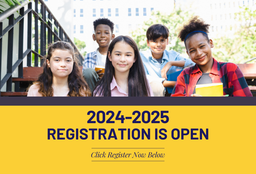 5 Students above the words 2024-2025 Registration is Open