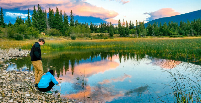 two students in nature NorthStar Academy nsaschool.ca