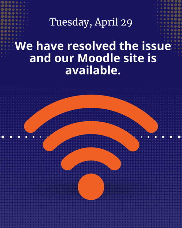 Text: Our Moodle LMS is now available