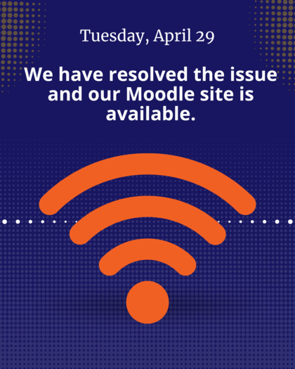 Text: Our Moodle LMS is now available